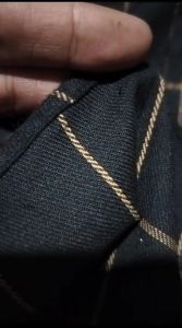 Kemeja Flanel Pria Lengan Panjang Garis Kotak Hitam Gelap Tebal Halus