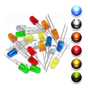 5mm Lamp Light Emitting Diode Bulb Indicator White Red Blue Green Orange Yellow 3V DIY Set Assorted 5mm Diffused LED Diode Kit