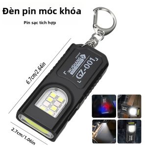 Đèn Pin Mini COB LED Có Móc Khóa Sạc Type-C Tích Hợp Nam Châm Kèm Kẹp Đèn Làm Việc Di Động Dùng Cho Cắm Trại Ngoài Trời Trường Hợp Khẩn Cấp