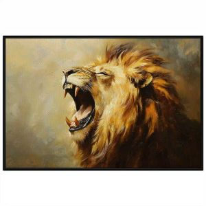 Tranh sơn dầu sư tử. Tranh treo tường dán tườngcanvas trang trí.CGI-1750