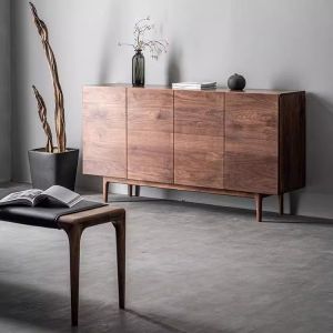 Simple Living Room Entrance Hall Storage Cabinet Solid Wood Nordiv Sideboard Multi-Function Customizable Assembled Furniture