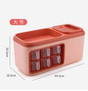 厨房撞色调料架 Kitchen Contrasting Color Condiment Rack厨房瓶瓶罐罐太多不好拿取,教你用这一个#调料收纳盒 ,这个收纳盒的功能也太齐全了吧‼😍筷子筒刀架二合一,调料排列整齐,容易拿取不打翻,方便收纳