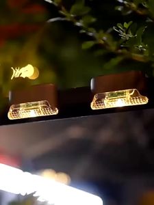 1 Pcs Lampu LED Tenaga Surya Solar Lampu Tangga Taman Pagar Tembok Outdoor Sensor Cahaya Otomatis Nyala Warm White Waterproof