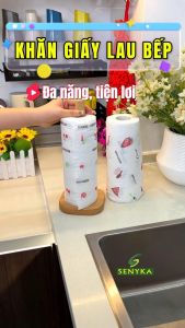 Khăn giấy lau bếp đa năng khăn lau bếp dùng 1 lần tiện lợi lau chén bát vệ sinh nhà bếp cuộn 50 tờ - CN059