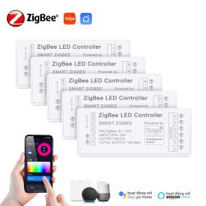 Zigbee 3.0 Cuộc Sống Thông Minh Điều Khiển CCT Đèn Mờ RGB RGBW RGBCCT Đèn LED WiFi Bộ Điều Khiển Thông Minh Tương Thích Với Tuya 5-24V