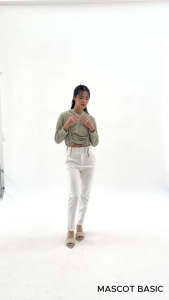 MASCOT Atasan Wanita Hoodie Serut Tangan Panjang (022) Crop Blouse Knitt Rib