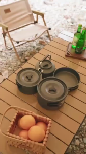 BASE OUT ตั้งแคมป์กลางแจ้งแบบพกพาอลูมิเนียมเครื่องครัวปิกนิก  ถ้วยของขวัญ