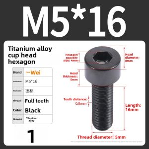 POWER&STRONG | Vacuum Coated Colorful Cup Head Titanium Alloy Hex Cap Screw