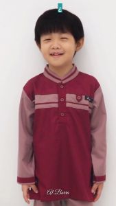 Setelan Koko Muslim Al-Barra ||By El-Fath|| Usia 2-10 Tahun|| Lengan Panjang