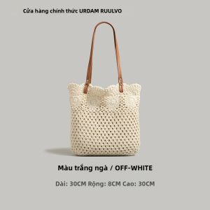 URCDN RDALVO | Túi Rơm Resort Biển Dung Lượng Lớn Cho Mùa Hè Đeo Tay hoặc Qua Vai