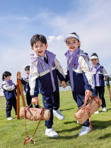 เสื้อแจ็คเก็ตกันฝนสำหรับเด็กผู้หญิง ชุดกีฬา ชุดสามชิ้น ฤดูใบไม้ร่วง ฤดูหนาว ชุดโรงเรียนประถมศึกษา สไตล์อังกฤษ เสื้อยืดผู้หญิง