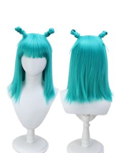 Wig ที่สวมใส่ได้เป็นธรรมชาติ ทรงผมสีเขียว เหมาะสำหรับการเล่นบทบาทในอนิเมะ ชุดคอสเพลย์ วัสดุผ้าฝ้าย