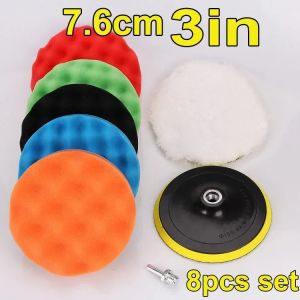8pcs 3//5/6/7 Inch Buffing Pad Kit Wool Felt Polishing Pad Wheel for Tile Glass Stainless Steel Car Polish Scratche Repair Amagi
