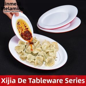 Commercial Use Melamine Dish Plate for Dumplings and Cold Dishes
