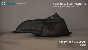 Vland Tesla Model 3 / Y 2017 - 2022 Dragon Scale Tail Lamp With Signal Running ( Clear + Black )