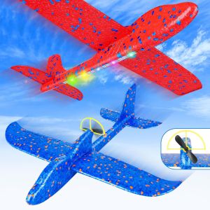 Electric Foam Airplane Toy Hand Throwing Plane Toy for Kids Aircraft Toy with USB Charging Outdoor Flying Toys Birthday Gift