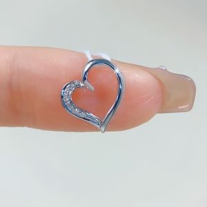 LAZO DIAMOND Heart Swirl Diamond Pendant in 375/9K White Gold