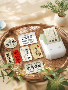 Niimbot | Tea Sticker Printer for Puerh Cakes Jars Kraft Paper Labels Colorful Antique Style Custom LOGO