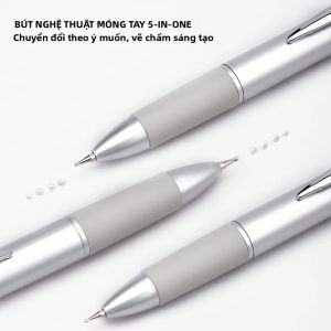 Bút Chấm Đa Chức Năng 5 Trong 1 Dành Cho Nghệ Thuật Làm Móng Với 4 Đầu Thép Không Gỉ Có Thể Hoán Đổi Cho Nhau (Nhiều Kích Cỡ)