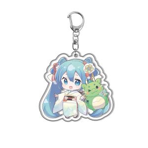 Bandai | Hatsune Miku Acrylic Móc Khóa Anime Ba Lô Mặt Dây Chuyền Zatsune Nhân Vật Phụ Kiện Dễ Thương Cosplay Quà Tặng Cho Người Hâm Mộ