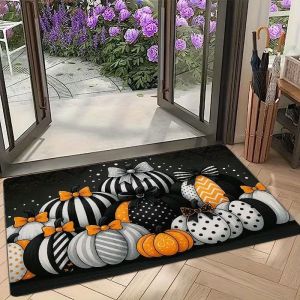 VIKAMA Halloween Witch Cat Doormat Non-Slip Indoor/Outdoor Entryway Rug Absorbent Bathroom Doormat Home Decor