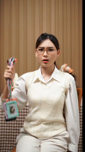 ID Card Holder Kulit PU Lanyard Tali Gantungan Kartu