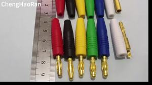 ChengHaoRan 1/2/5PC Pure Copper 4mm Banana Socket Welded Male And Female Docking Banana Plug Socket Power Connector Terminal