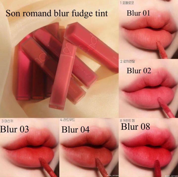 Son Romand Kem Lì Vỏ Vuông Blur Fudge Tint Màu 04 Radwood Nâu Gỗ Trầm Ấm Vỏ Vuông 5g [CHECK HIDDENTAG]