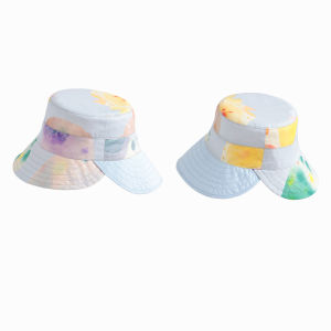 Boxboxbox Summer Thin Cotton Baby Hat Cute Print Sunshade Cap for Girls Casual Style Fishing Cap Pure Cotton 95% And above