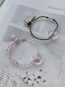 Natural White Crystal Peace Buckle Bracelet Womens Style Handmade Woven Rope Versatile Anniversary Gift Unique Design