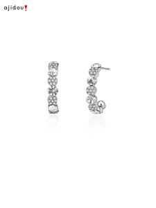 ajidou | Silver Zircon Fashionable Earrings