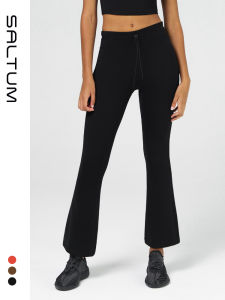 กางเกงโยคะทรงหลวมสำหรับผู้หญิง Saltum กางเกงขายาวทรงสปอร์ตเอวสูงระบายอากาศได้ดี แห้งเร็ว นุ่มสบาย ทรงขากระบอกเล็ก โพลีเอสเตอร์ ไนลอน ยืดหยุ่นได้ดี