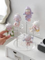 Acrylic Display Stand Triangle Figure Storage Box Blind Box Small Figurine Display Shelf Transparent Cartoon Cute Particle Storage Rack. 