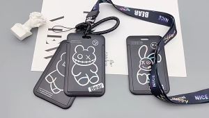 6AM | Lanyard Card Holder Bus Card Cover With Neck Lanyard Cute Cartoon Hanging Neck Dinory Cute School & Office