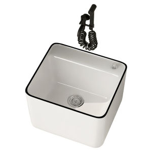 WEILANJINGDIAN | Wide Short Balcony Mop Basin Ceramic Large Size 35cm