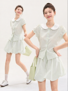 Original Japanese Style Outfit Blouse Short Shirt Floral Skirt