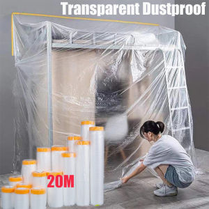 20M Transparent Dustproof Cloth Covering Furniture Protection Disposable Plastic Film for Household Bed Sofa