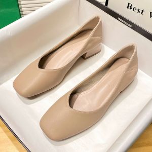 MIFEI | Genuine Leather Mid Heel Loafer Shoes for Large Sizes