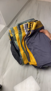 HELLO MEN 5PCS Mens Underwear 5A-Grade Antibacterial Cotton Breathable High Quality Mens Antibacterial Boxer Brief Underpants Standard Size Improved Version