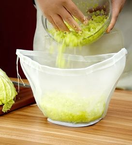 Large Reusable Fine Mesh Juice Soymilk Nut Milk Tea Vegetable Dehydration Nylon Filter Bag Bowl Shape Filter Cheese Cloth Cooking