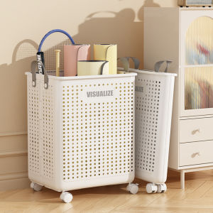 Multipurpose Yoga Mat Storage Basket Bin Collapsible Plastic Laundry Basket with Wheels Laundry Bin Home Gym Workout Storage