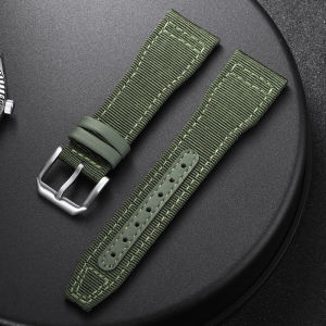 20mm 21mm 22mm Nylon Canvas Watch Strap for IWC Pilot Waterproof Sailcloth Sport Watch Band Cowhide Mens Womens Wrist Bracelet