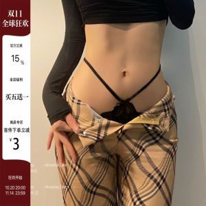 กางเกงในทรงสามเหลี่ยมลูกไม้มีสายรัดสะโพกแบบไขว้สำหรับผู้หญิงกางเกงในติดโบว์เอวต่ำเซ็กซี่ใส่สบายสำหรับผู้หญิง