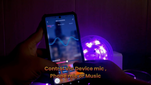 RGB LED Strip Lights with Remote Control and Smartphone App for Customizable Color Settings.