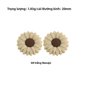 Hạt Silicon Mini Hình Hoa Hướng Dương Kovict Daisy 5/15 Chiếc Hình Tròn Dùng Làm Chuỗi Núm Vú Giả Vòng Tay Vòng Cổ Phụ Kiện Làm Đồ Trang Sức Thủ Công