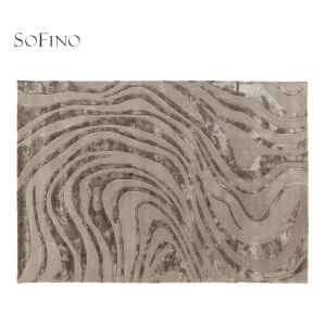 SoFINO | Elegant Vintage Style Brown Beige Wool Silk Handmade Carpet