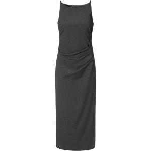 TAMMY TANGS | Sugar Power High Intelligence Long Dress Gown One Shoulder Pleated Strapless Dress Womens City Commute Work Party Date H-Line