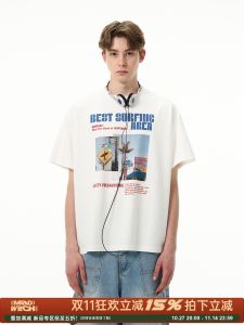 Madwitch American Retro Vintage Short-Sleeved T-shirt Men and Women Loose Casual Oldschool Print Tops