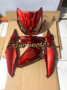 Cover body full halus honda beat fi tahun 2013-2014 merah candy custom