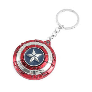 Metal Weapon Keychain Steve Rogers Shield Keyrings Steam Punk Design Car Key Accessory Knapsack Pendant Gift